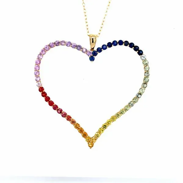 Multi-Color Sapphire Heart Necklace McCarver Moser Sarasota, FL