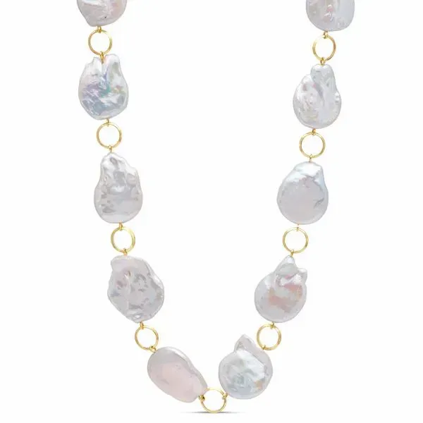 Freshwater Flat Baroque Pearl Necklace Image 3 McCarver Moser Sarasota, FL