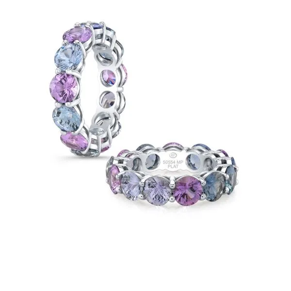 Light Blue, Pink, and Purple Sapphire Eternity Ring McCarver Moser Sarasota, FL
