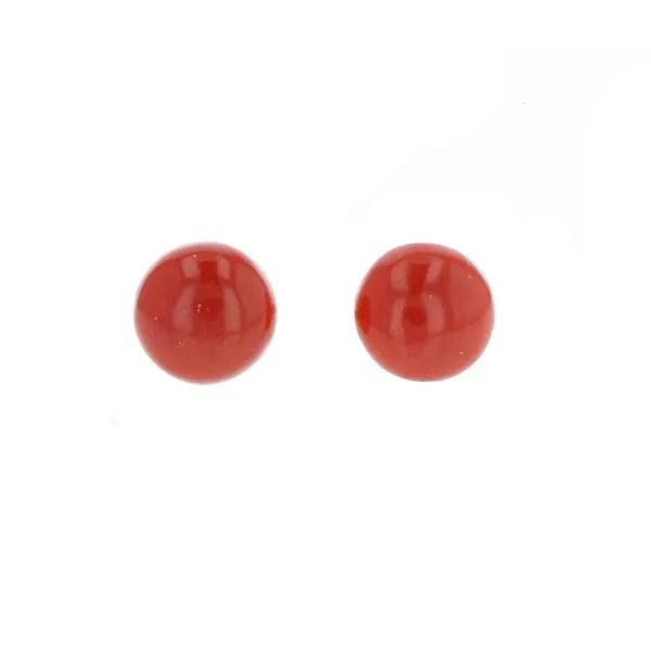 Coral Button Earrings McCarver Moser Sarasota, FL