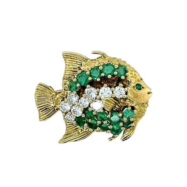 Emerald Fish Brooch  McCarver Moser Sarasota, FL