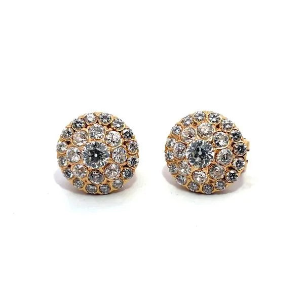 Vintage Diamond Cluster Earrings McCarver Moser Sarasota, FL