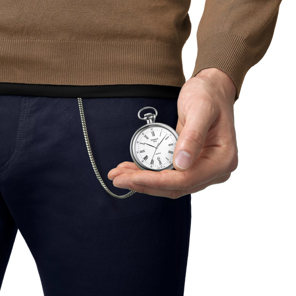 Tissot Lepine Pocket Watch White dial w/ chain - Quartz Image 3 McGee & Company Fine Jewelers Greenwood, IN