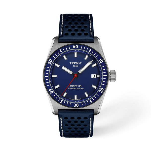 Tissot PR516 Powermatic 80 Blue dial & strap 38mm McGee & Company Fine Jewelers Greenwood, IN