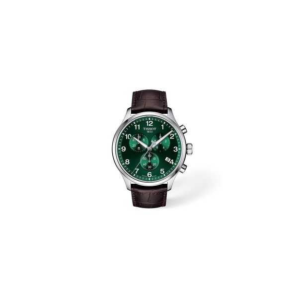 Tissot Chrono XL Green dial Brown strap 45mm McGee & Company Fine Jewelers Greenwood, IN