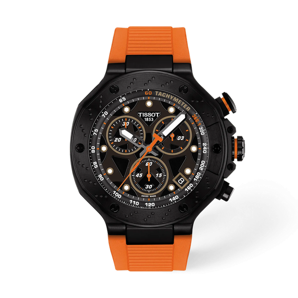 Tissot T-RACE Chronograph Black dial & Orange strap 45mm McGee & Company Fine Jewelers Greenwood, IN