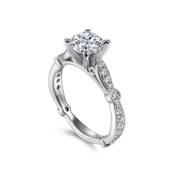 14K White Gold Round Diamond Engagement Ring Image 2 Mees Jewelry Chillicothe, OH
