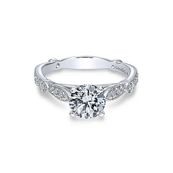 14K White Gold Round Diamond Engagement Ring Mees Jewelry Chillicothe, OH