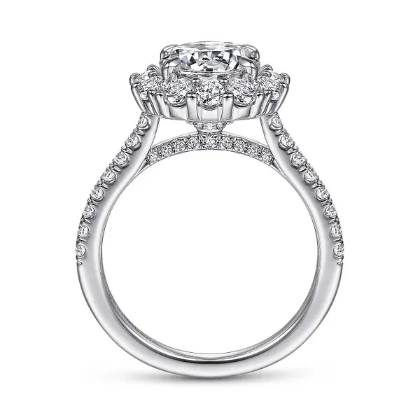 Charmaine - 14K White Gold Round Halo Diamond Engagement Ring Image 2 Mees Jewelry Chillicothe, OH