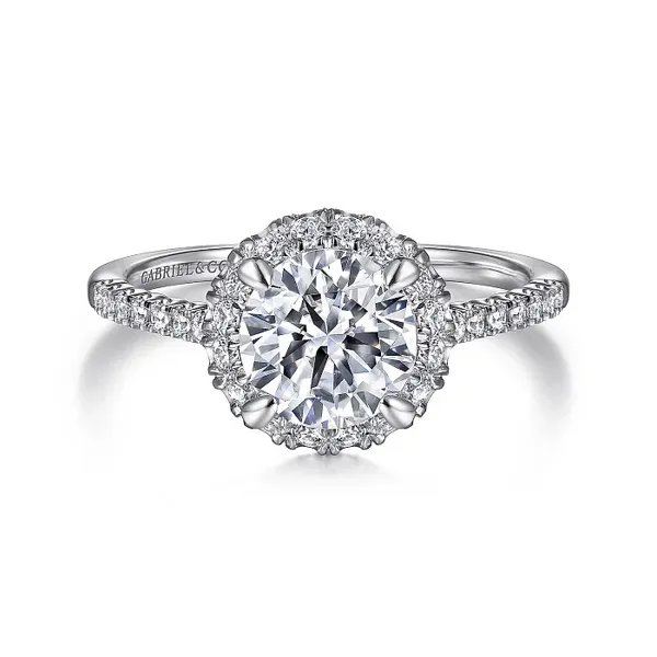 Nicia - 14K White Gold Round Halo Diamond Engagement Ring Mees Jewelry Chillicothe, OH