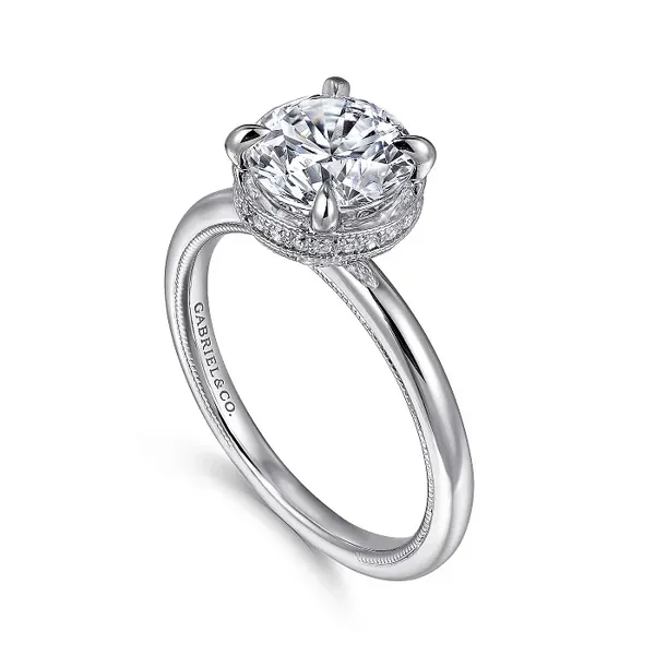 Catallina - 14K White Gold Round Halo Diamond Engagement Ring Mees Jewelry Chillicothe, OH