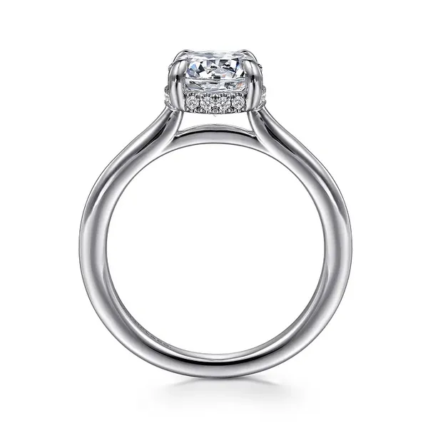 Aldon - 14K White Gold Round Halo Diamond Engagement Ring Image 2 Mees Jewelry Chillicothe, OH