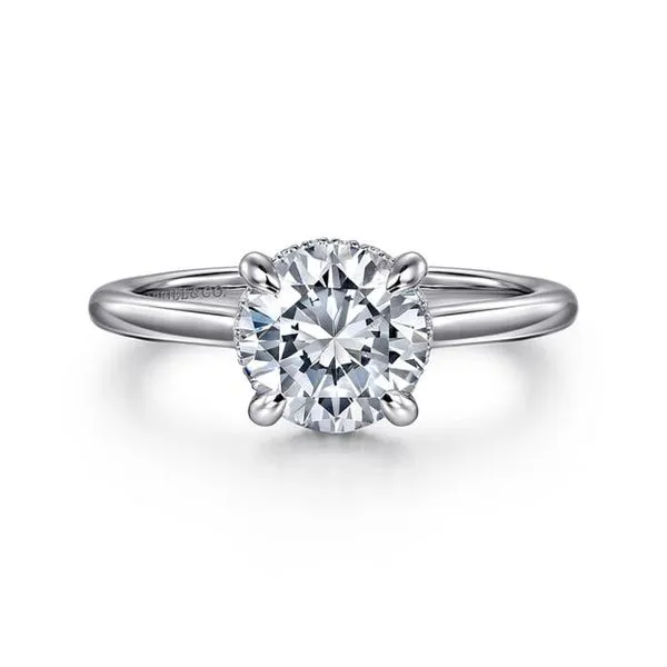 Aldon - 14K White Gold Round Halo Diamond Engagement Ring Mees Jewelry Chillicothe, OH