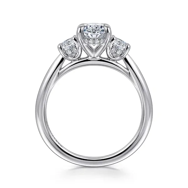Charisa - 14K White Gold Oval Three Stone Diamond Engagement Ring Image 2 Mees Jewelry Chillicothe, OH