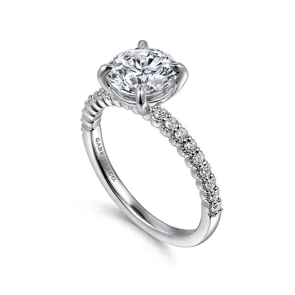Krete - 14K White Gold Round Diamond Engagement Ring Image 2 Mees Jewelry Chillicothe, OH