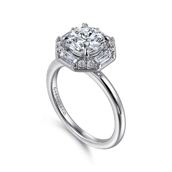 Seina - 14K White Gold Round Halo Diamond Engagement Ring Image 3 Mees Jewelry Chillicothe, OH