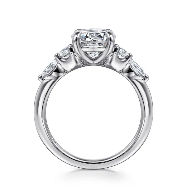 Cian - 14K White Gold Round Five Stone Diamond Engagement Ring Image 2 Mees Jewelry Chillicothe, OH
