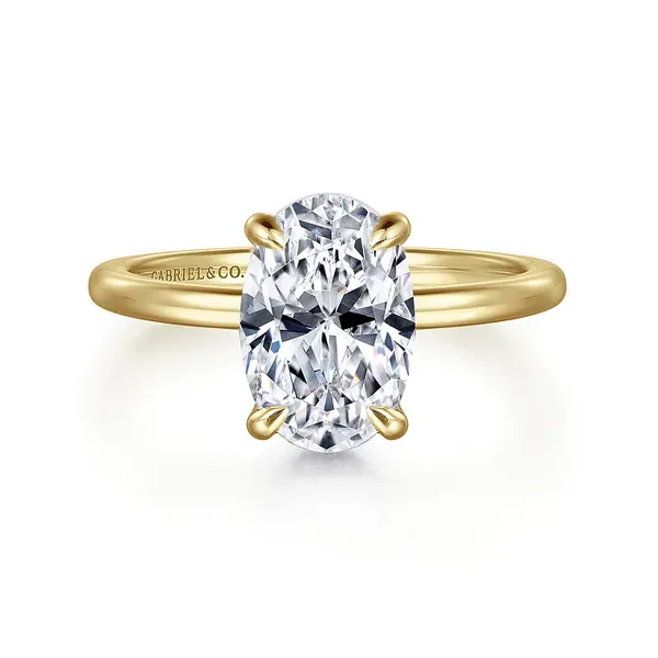 Rainah - 14K Yellow Gold Hidden Halo Oval Diamond Engagement Ring Mees Jewelry Chillicothe, OH