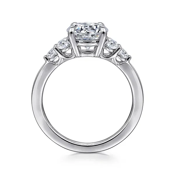 Wave - 14K White Gold Round Diamond Engagement Ring Image 2 Mees Jewelry Chillicothe, OH