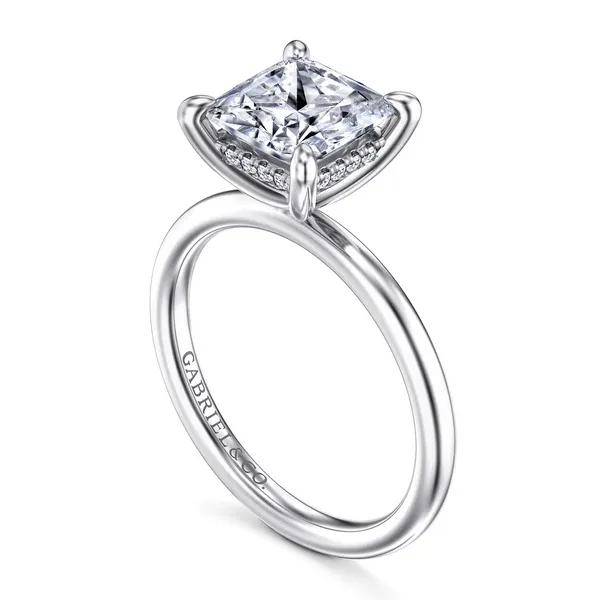 Cari - 14K White Gold Hidden Halo Princess Diamond Engagement Ring Image 3 Mees Jewelry Chillicothe, OH