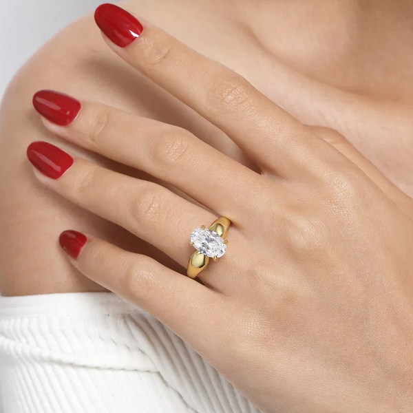 Raven - 14K Yellow Gold Oval Diamond Engagement Ring Image 3 Mees Jewelry Chillicothe, OH