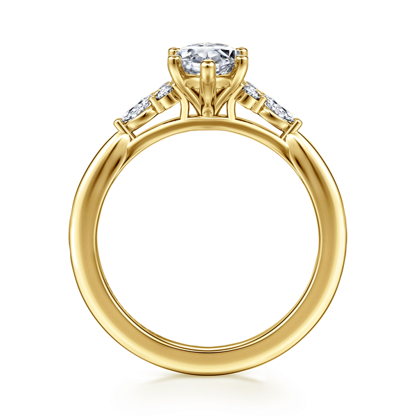 Arletta - 14K Yellow Gold 6 Prong Marquise Shape Diamond Engagement Ring Image 2 Mees Jewelry Chillicothe, OH