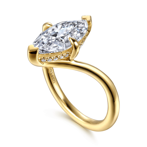 Cosmic - 14K Yellow Gold Marquise Shape Diamond Engagement Ring Image 3 Mees Jewelry Chillicothe, OH