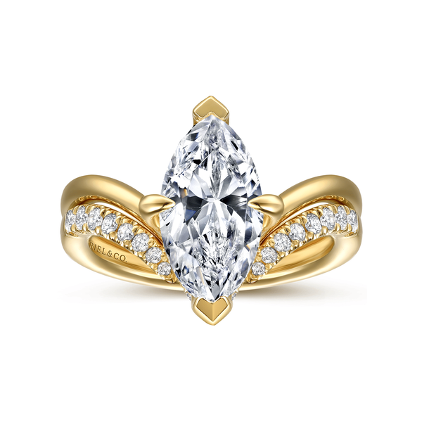 Cosmic - 14K Yellow Gold Marquise Shape Diamond Engagement Ring Image 4 Mees Jewelry Chillicothe, OH