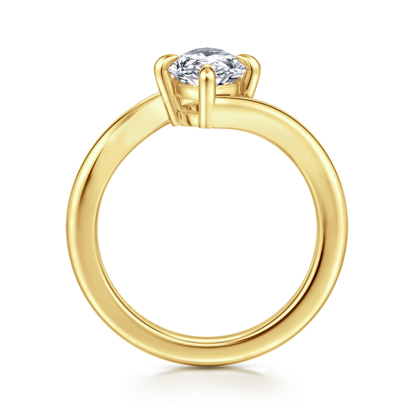 Rosette - 14K Yellow Gold Compass Prong Bypass Marquise Shape Diamond Engagement Ring Image 2 Mees Jewelry Chillicothe, OH