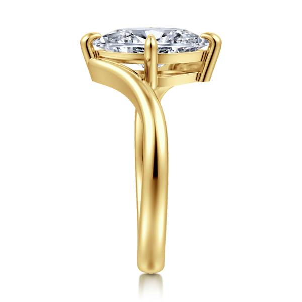 Rosette - 14K Yellow Gold Compass Prong Bypass Marquise Shape Diamond Engagement Ring Image 5 Mees Jewelry Chillicothe, OH