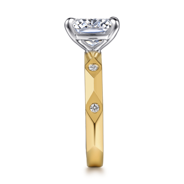 Deya - 14K White-Yellow Gold Elongated Cushion Diamond Engagement Ring Image 5 Mees Jewelry Chillicothe, OH