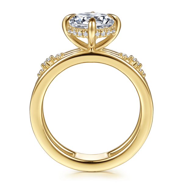 Everlasting - 14K Yellow Gold Compass Prong Round Diamond Engagement Ring Image 2 Mees Jewelry Chillicothe, OH