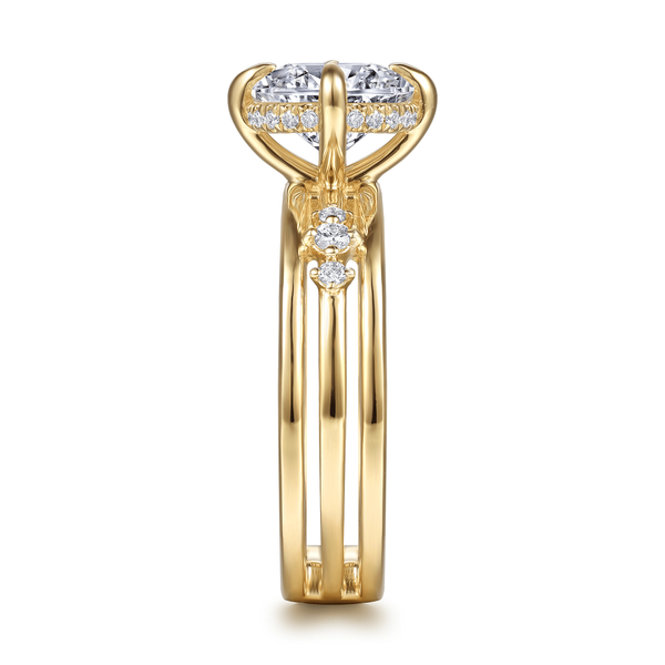 Everlasting - 14K Yellow Gold Compass Prong Round Diamond Engagement Ring Image 5 Mees Jewelry Chillicothe, OH
