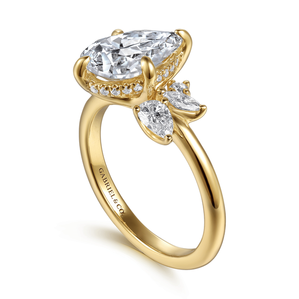 Fame - 14K Yellow Gold Compass Prong Pear Shape Diamond Engagement Ring Image 3 Mees Jewelry Chillicothe, OH