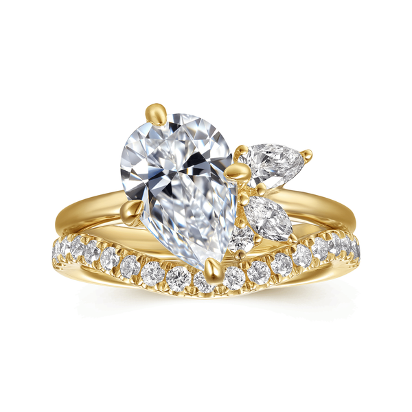 Fame - 14K Yellow Gold Compass Prong Pear Shape Diamond Engagement Ring Image 4 Mees Jewelry Chillicothe, OH