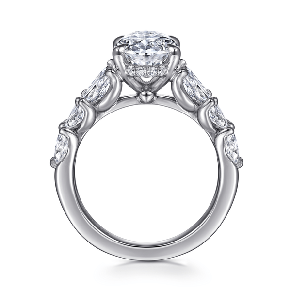 Cayte - 14K White Gold Floral Oval Diamond Engagement Ring Image 2 Mees Jewelry Chillicothe, OH