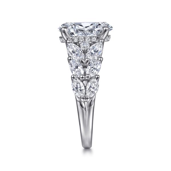 Cayte - 14K White Gold Floral Oval Diamond Engagement Ring Image 5 Mees Jewelry Chillicothe, OH