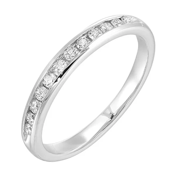 14kt White Gold and 0.25ctw Diamond Channel Set Band Mees Jewelry Chillicothe, OH