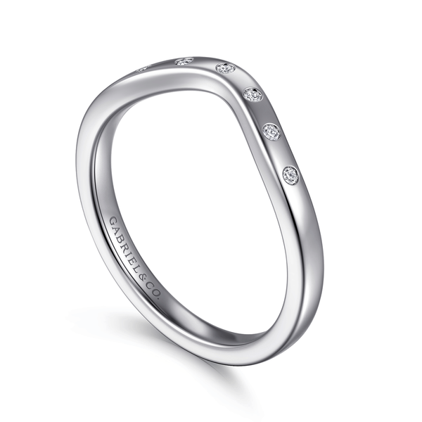 Aurivine - 14K White Gold Bezel 7 Stone Diamond Anniversary Band - 0.05 ct Image 3 Mees Jewelry Chillicothe, OH
