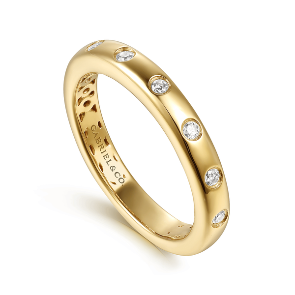 14K Yellow Gold Diamond Matching Wedding Band Image 3 Mees Jewelry Chillicothe, OH