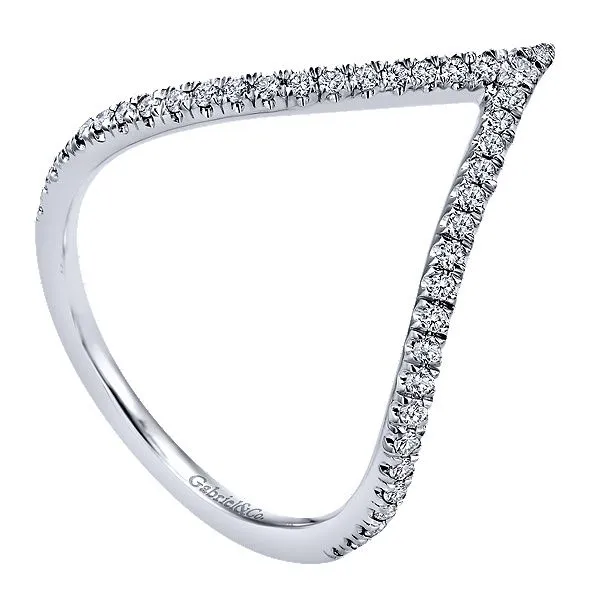 14K White Gold Diamond Chevron Ring Image 3 Mees Jewelry Chillicothe, OH