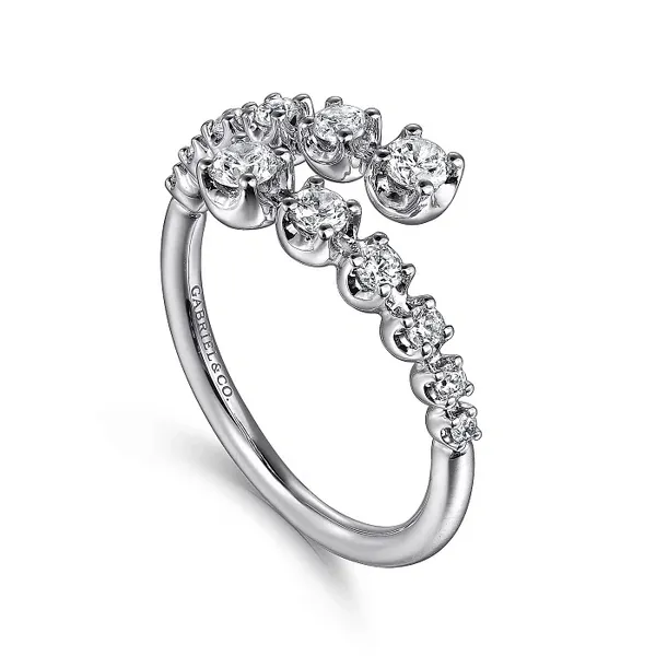 14K White Gold Diamond Bypass Ring Image 2 Mees Jewelry Chillicothe, OH