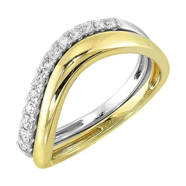 14Kt White Yellow Gold Diamond 1/5Ctw Ring Mees Jewelry Chillicothe, OH