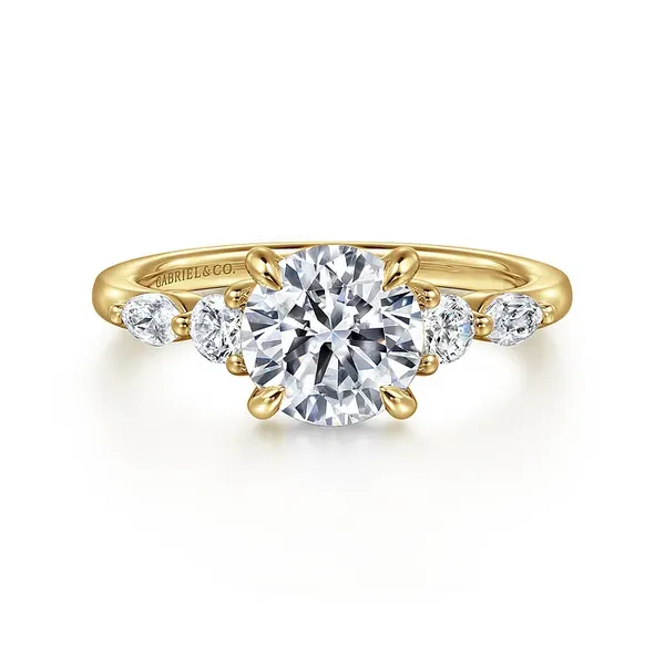 Cian - 14K Yellow Gold Round Five Stone Diamond Engagement Ring Mees Jewelry Chillicothe, OH