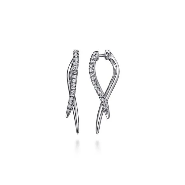 14K White Gold Diamond Spike Drop Earrings Mees Jewelry Chillicothe, OH