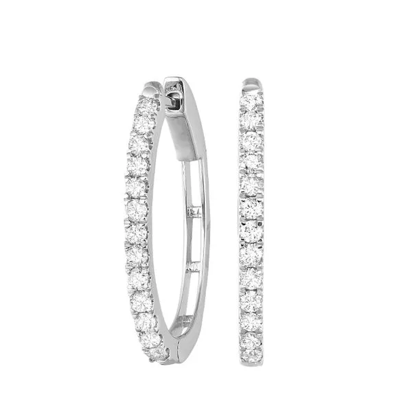 14kt White Gold 0.25ctw Diamond Hoop Earrings Mees Jewelry Chillicothe, OH