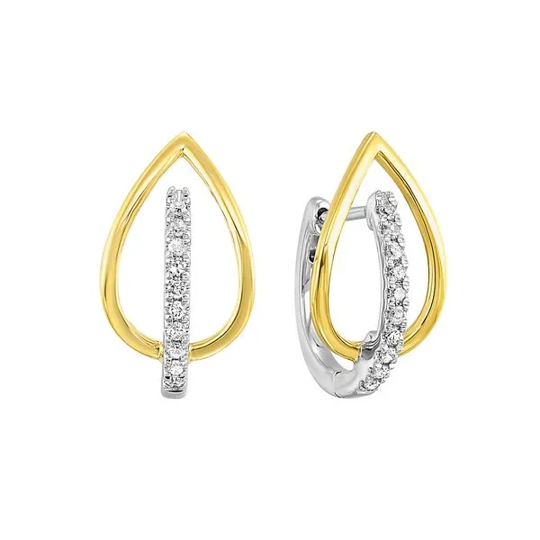 10kt White and Yellow Gold Diamond Earrings Mees Jewelry Chillicothe, OH