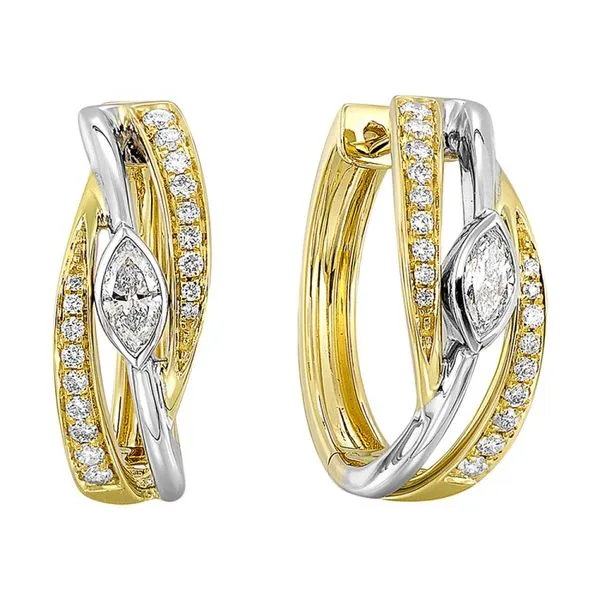 14Kt White Yellow Gold Diamond 1/2Ctw Earring Mees Jewelry Chillicothe, OH