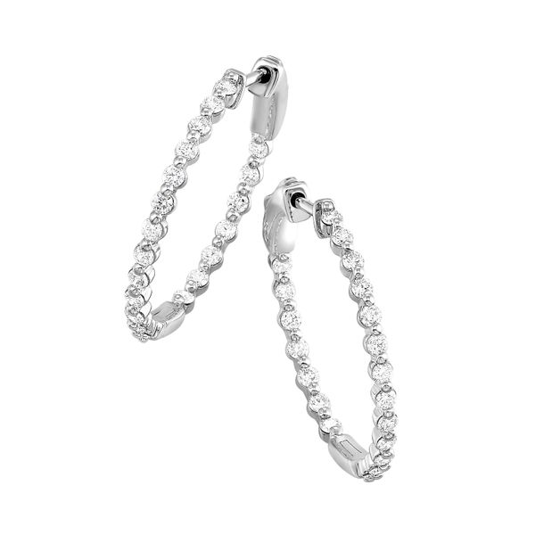 14kt White Gold 0.50ctw Diamond Hoop Earrings Mees Jewelry Chillicothe, OH