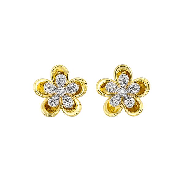Yellow Gold Diamond Earrings Mees Jewelry Chillicothe, OH